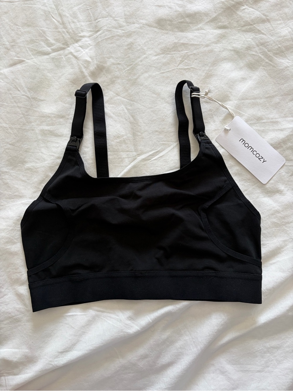 Momcozy Women’s Black Pumping & Nursing Adjustable Bra Small NWT